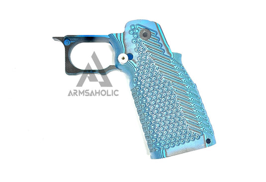 Nova CNC G10 Grip with Magwell for Tokyo Marui 5.1 Hicapa GBB series - ( Mix Texture ) - BLUE