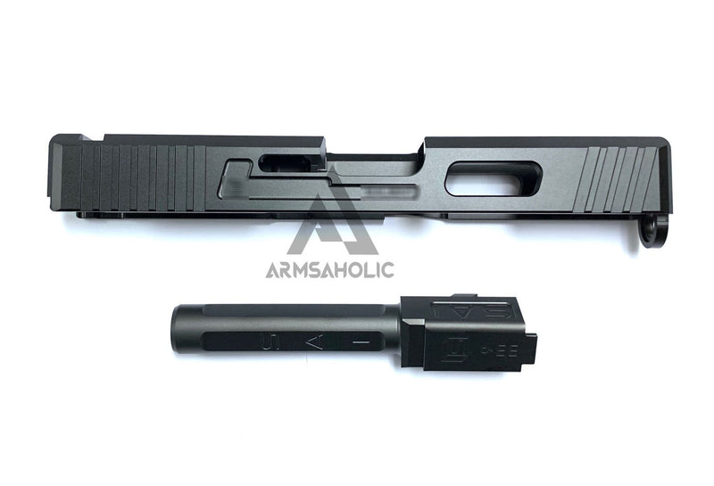 Load image into Gallery viewer, GunsModify SA Alu CNC Slide/Stainless 4 fluted Black barrel Set for TM G19
