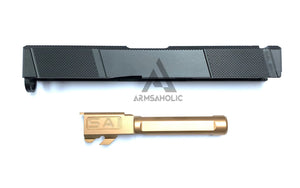Guns Modify SA UTI Aluminum CNC Slide/Stainless 4 fluted Rose Gold barrel Set for Marui G19