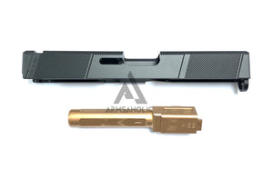 Guns Modify SA UTI Aluminum CNC Slide/Stainless 4 fluted Rose Gold barrel Set for Marui G19