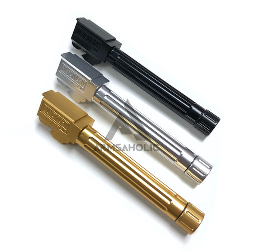 Nova BL-style CNC Aluminum Threaded Outer barrel for Marui Airsoft G17/18/22 GBB - Fluted (14mm +)