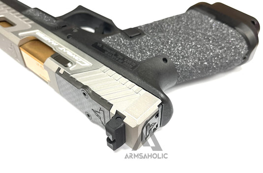 ArmsAholic Custom - T-Style 19 RMR GBB with Silicon Carbide Grip Airsoft - Sliver