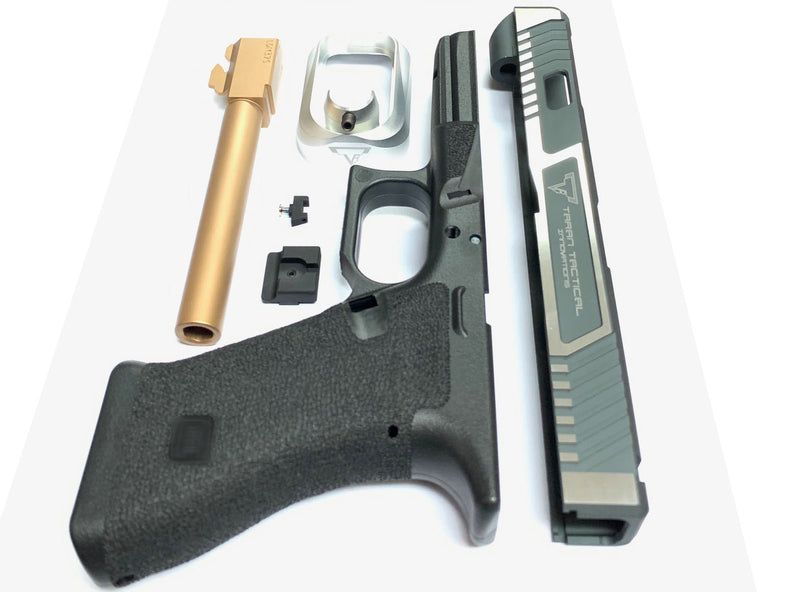Load image into Gallery viewer, Nova T-Style JW G34 Aluminum Slide Kit for TM Tokyo Marui Airsoft G17 / 34 GBB Series - Shiny Two Tone
