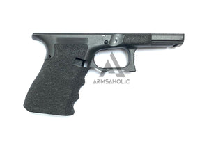 ArmsAholic Custom S-style Stippling Lower Frame with finger groove for Marui G19 Airsoft GBB - Black