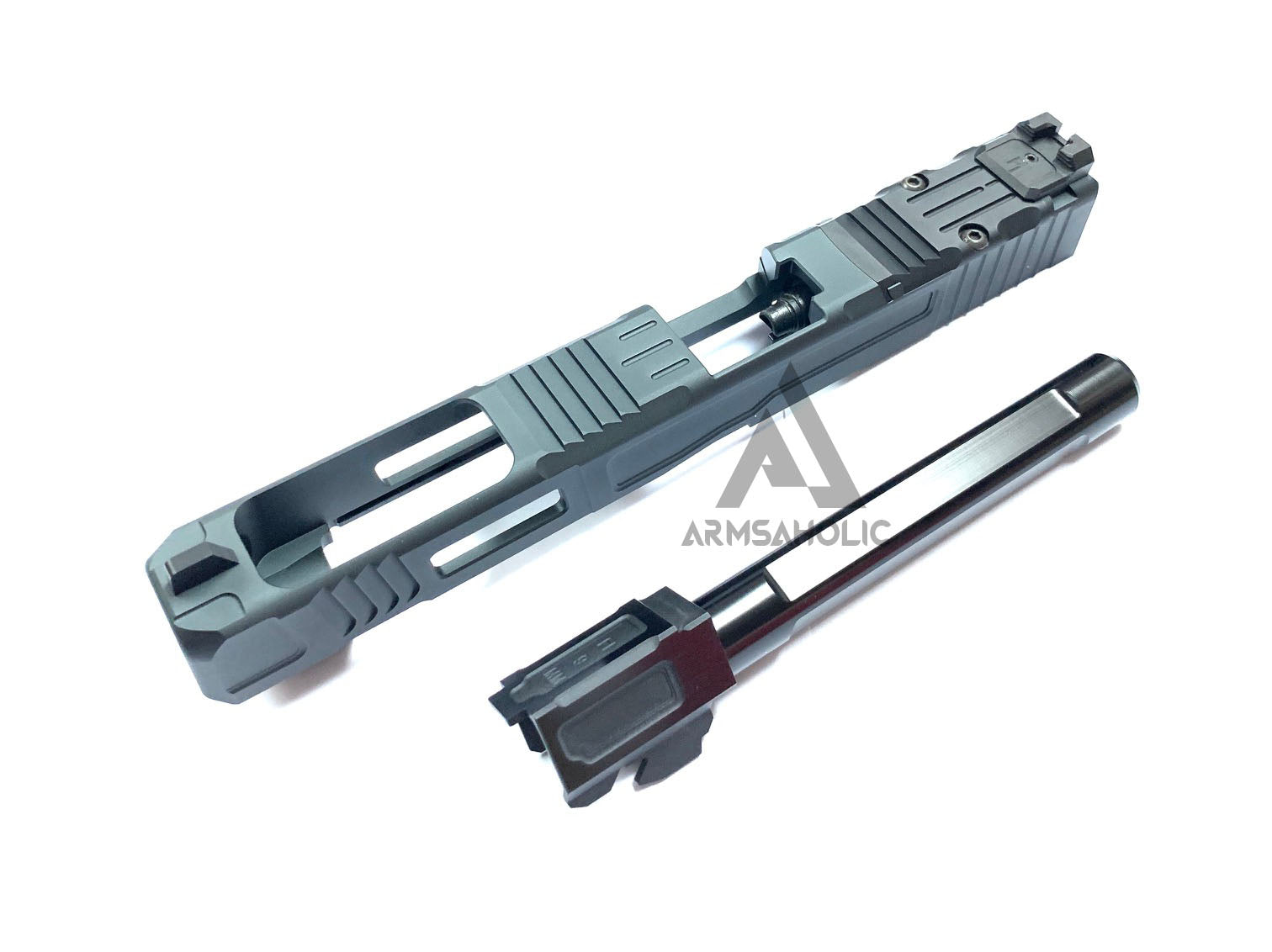 Nova FI-Style 34 Aluminum Slide Set For Marui G17/22/34 GBB Series - Titanium Grey