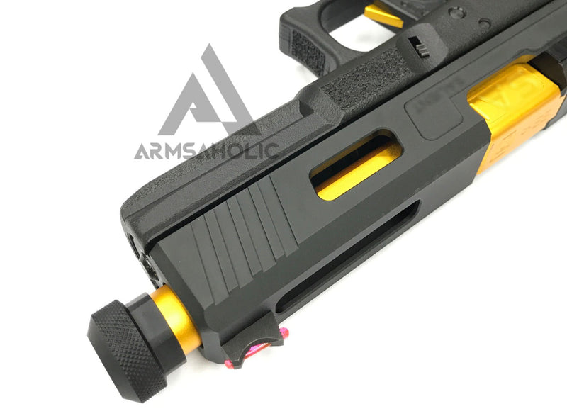 Load image into Gallery viewer, ArmsAholic Custom - S-style G17 Tactical Gold Arisoft GBB
