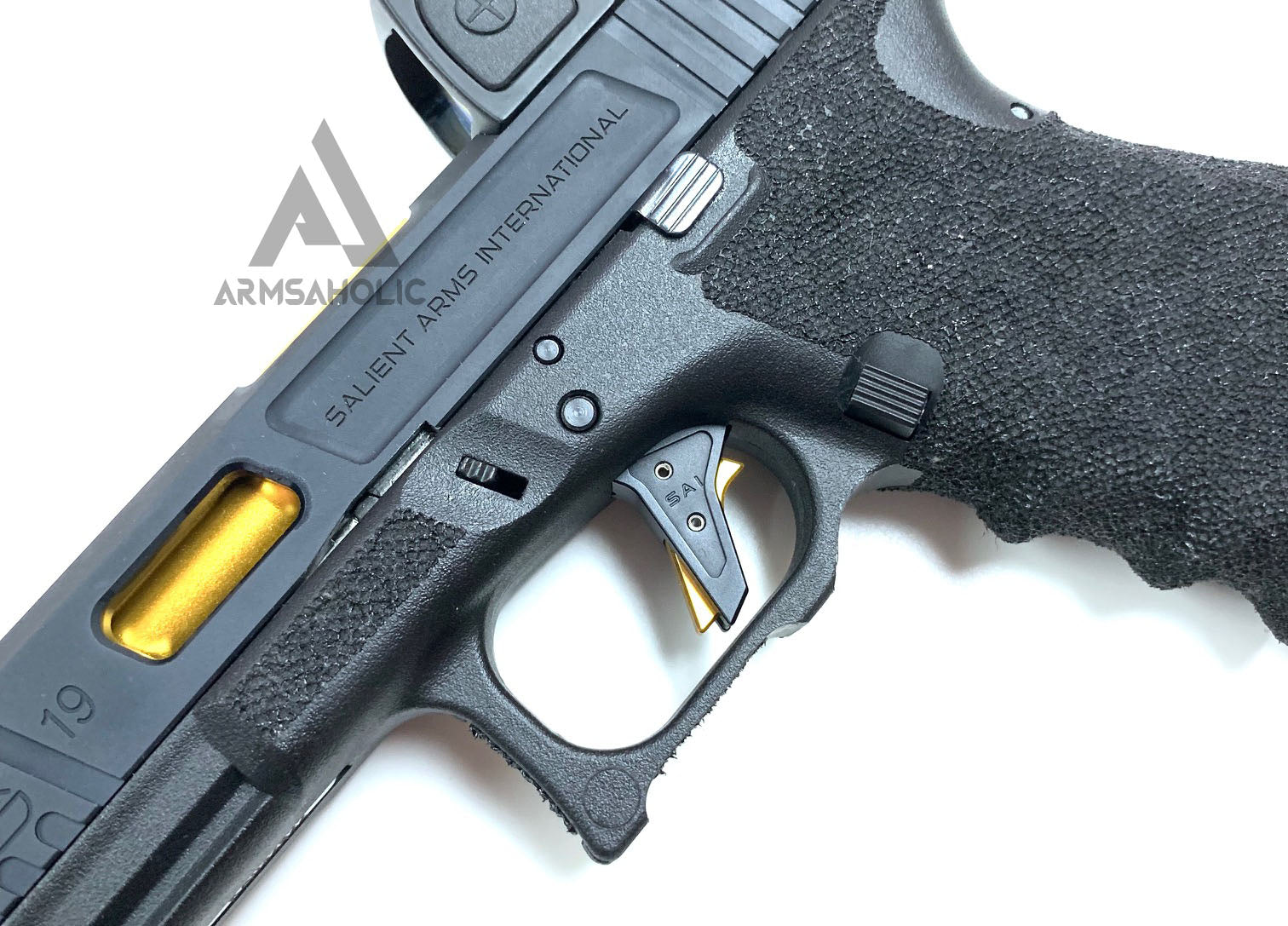 ArmsAholic Custom - S-style G19 RMR w/ Aluminum Barrel & Chamber set GBB Airsoft