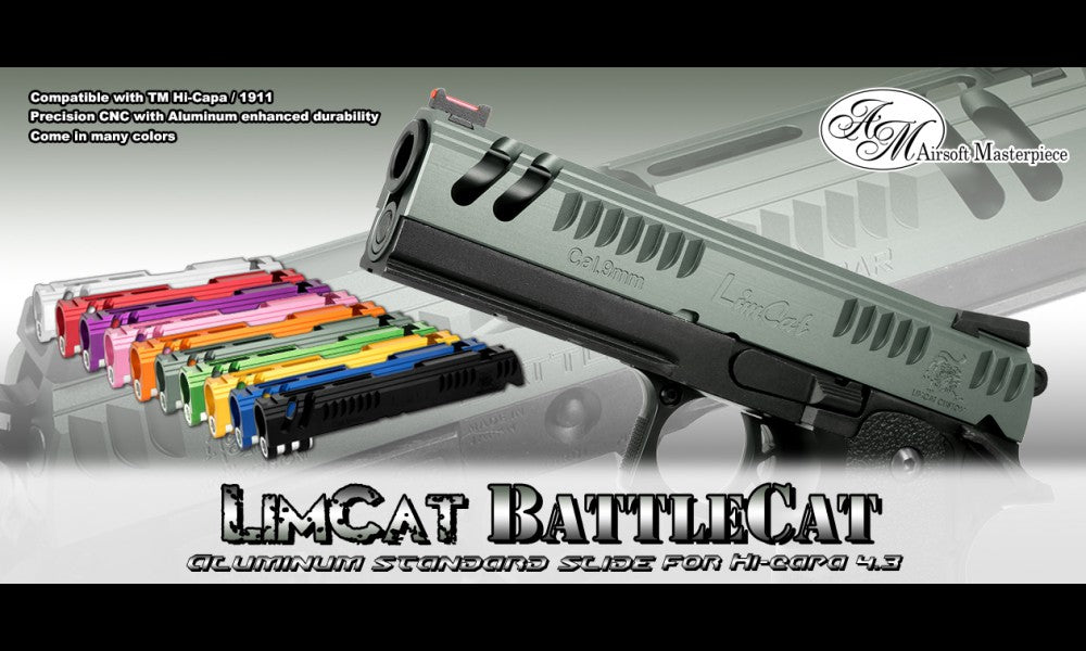 Airsoft Masterpiece " LimCat BattleCat " Slide for Hi-CAPA 4.3 -GREY