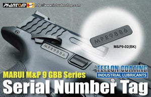 Guarder Series Number Tag w/ Teflon Coating for MARUI M&P9 (Black)