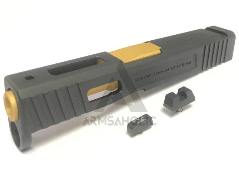 Load image into Gallery viewer, Aluminum S-style G43 Slide with (Golden) barrel Set for Hogwards / VFC / Taiwan Airsoft G42 GBB series
