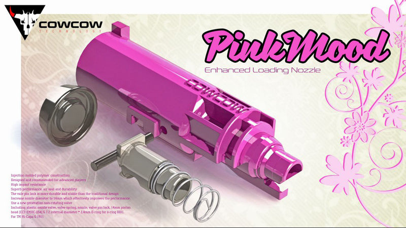 Load image into Gallery viewer, COWCOW Tech PinkMood Enhanced Loading Nozzle Set for HI-CAPA 1911 GBB #CCT-TMHC-106 Pink
