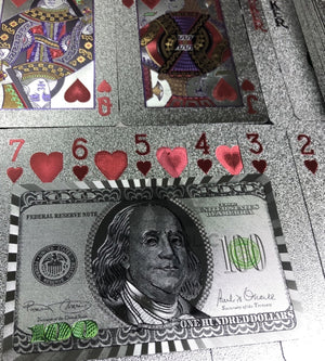 High Quality - Plastic Poker Playing Card Benjamin Franklin - Gold / Silver