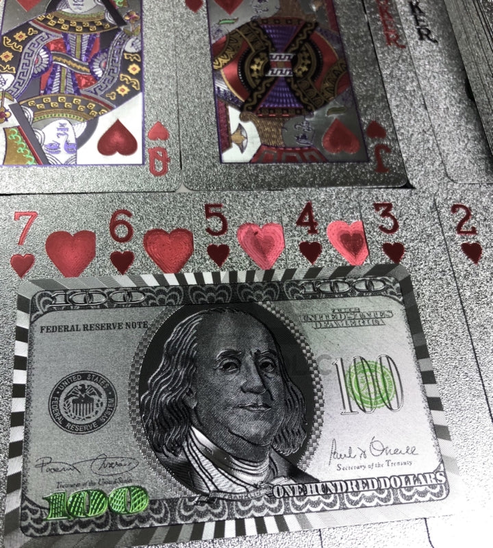 Load image into Gallery viewer, High Quality - Plastic Poker Playing Card Benjamin Franklin - Gold / Silver
