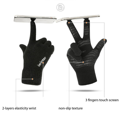 TouchScreen Winter Non-slip Knitting Gloves for outdoor activities, war games, bicycle, motorbike...