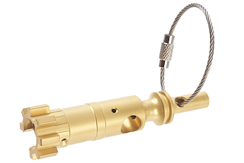 Load image into Gallery viewer, Guns Modify Stainless AR Bolt Key Chain S style (Gold)
