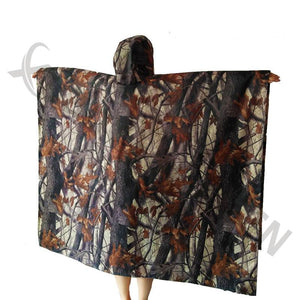 3 in 1 Multi-function WATERPROOF RIPSTOP HOODED PONCHO RAIN COAT TENT ARMY CAMO