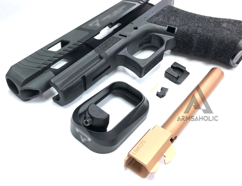Load image into Gallery viewer, Nova T-Style JW G34 Aluminum Slide Kit for TM Tokyo Marui Airsoft G17 / 34 GBB Series - Shiny Black
