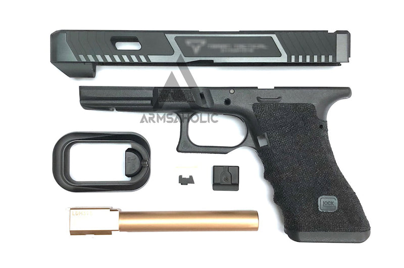Load image into Gallery viewer, Nova T-Style JW G34 Aluminum Slide Kit for TM Tokyo Marui Airsoft G17 / 34 GBB Series - Shiny Black
