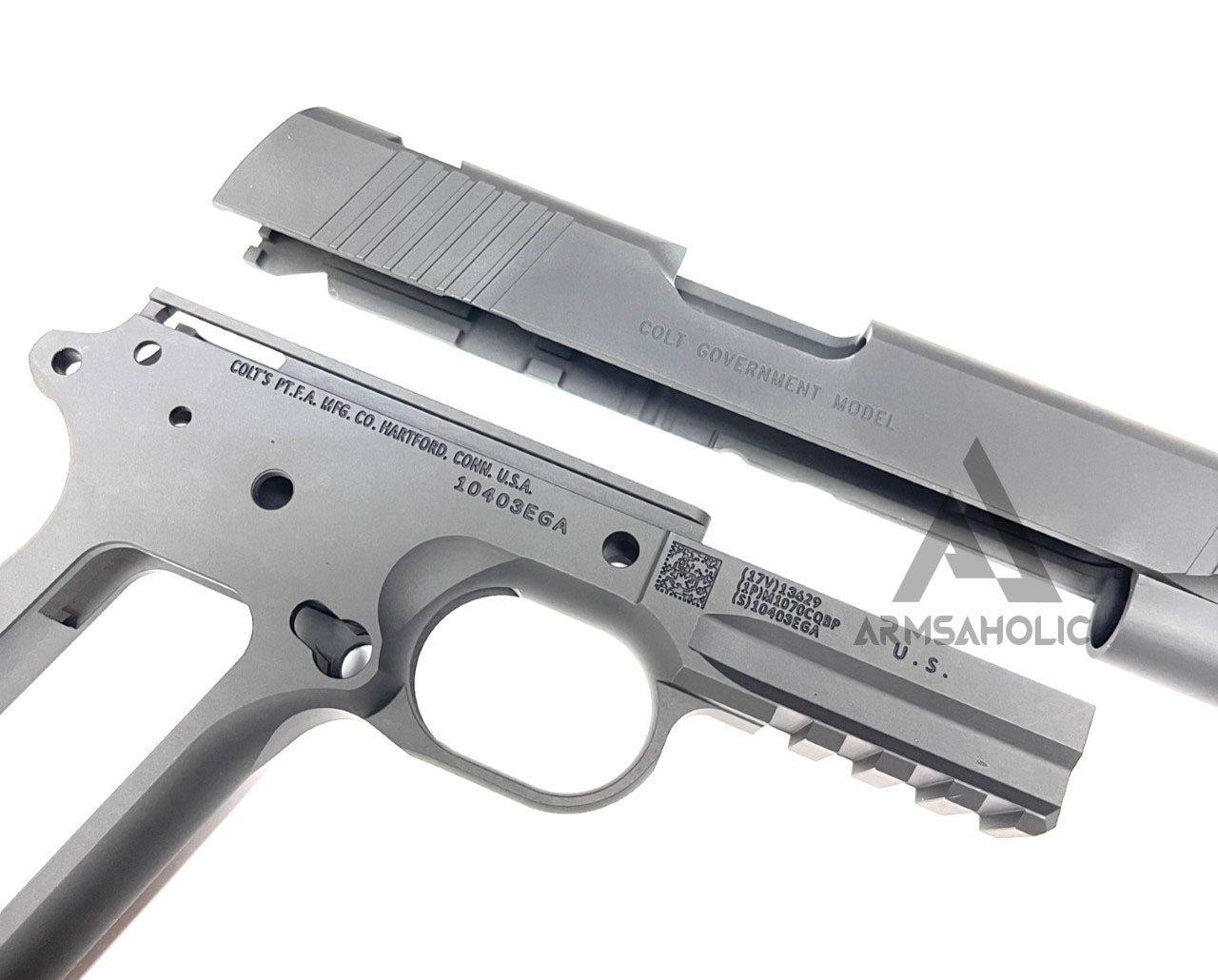 NOVA CNC Aluminum USMC M45A1 CQBP Slide & Frame Set For MARUI Airsoft M45A1 GBB Series - Black