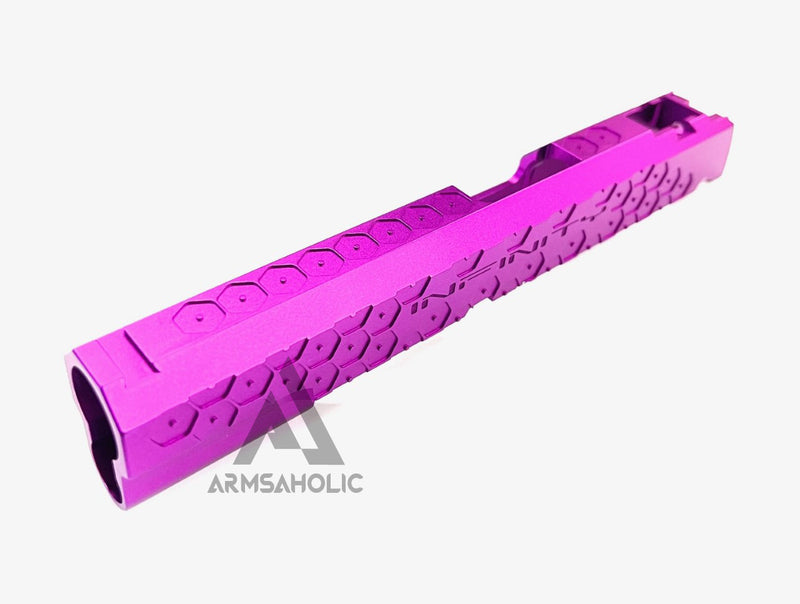 Load image into Gallery viewer, Bomber CNC Aluminum ( Hex Style ) Slide for Marui Hi-Capa / 1911 GBB - Purple
