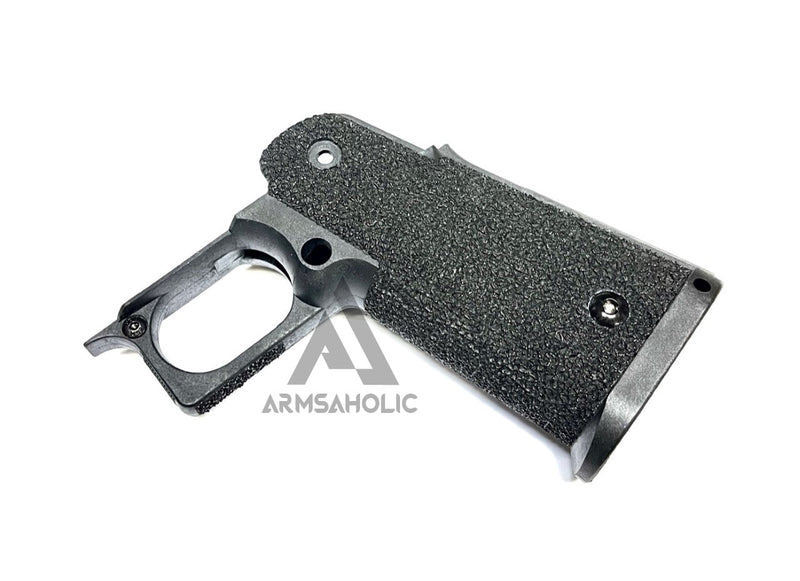 Load image into Gallery viewer, ArmsAholic Custom S-style Block Barrel JW3 Style Stipple Lower Frame 02 For Marui HI-CAPA Airsoft GBB Black
