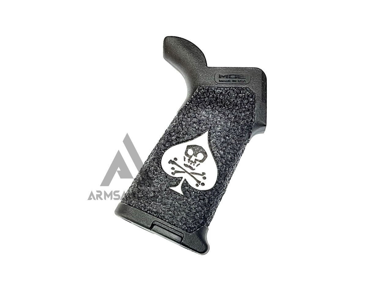 Armsaholic Custom Stippling SO-Style MOE Grip For M4/MWS/AR15/M16/416 Airsoft GBB - Black Cerakote Logo